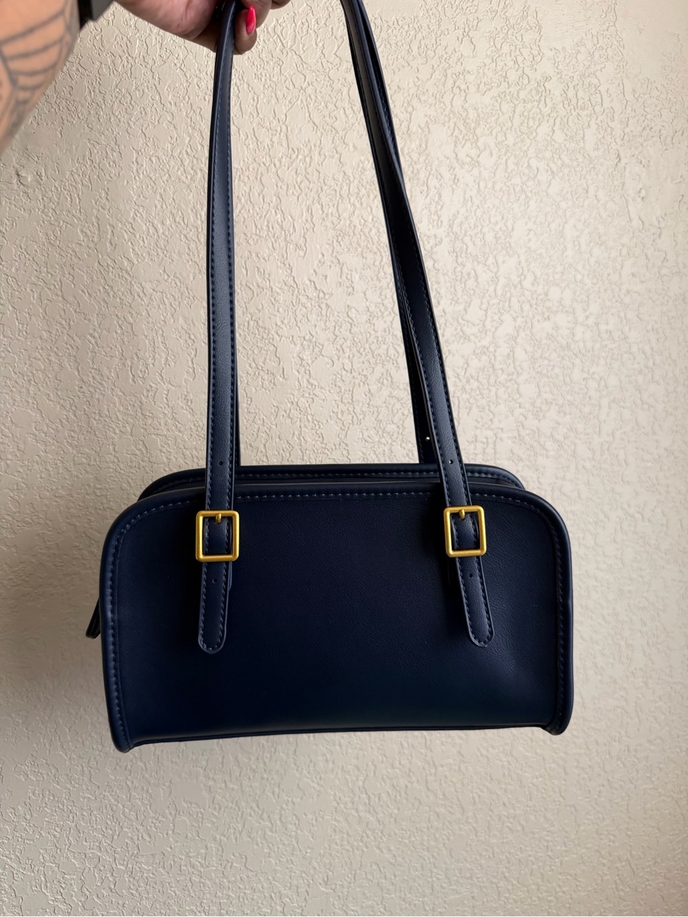 (SOLD ON DEPOP) Navy Blue Shoulder bag - Picture 2 of 4